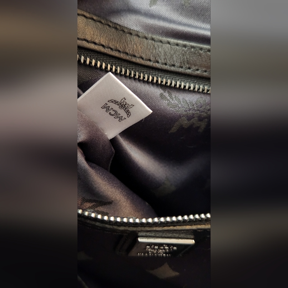 MCM Sky Blue Stark Studded Backpack in Visetos - Picture 13 of 17